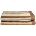 Superior Collection Luxurious Stripes 100% Cotton 2-Piece Bath Sheet Set-Chocolate, 2PK ST BSHEET CH